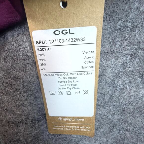 OGL Move MaxWarm Mermaid Maxi Skirt Womens Medium Purple Viscose Side Ruched - Picture 6 of 7